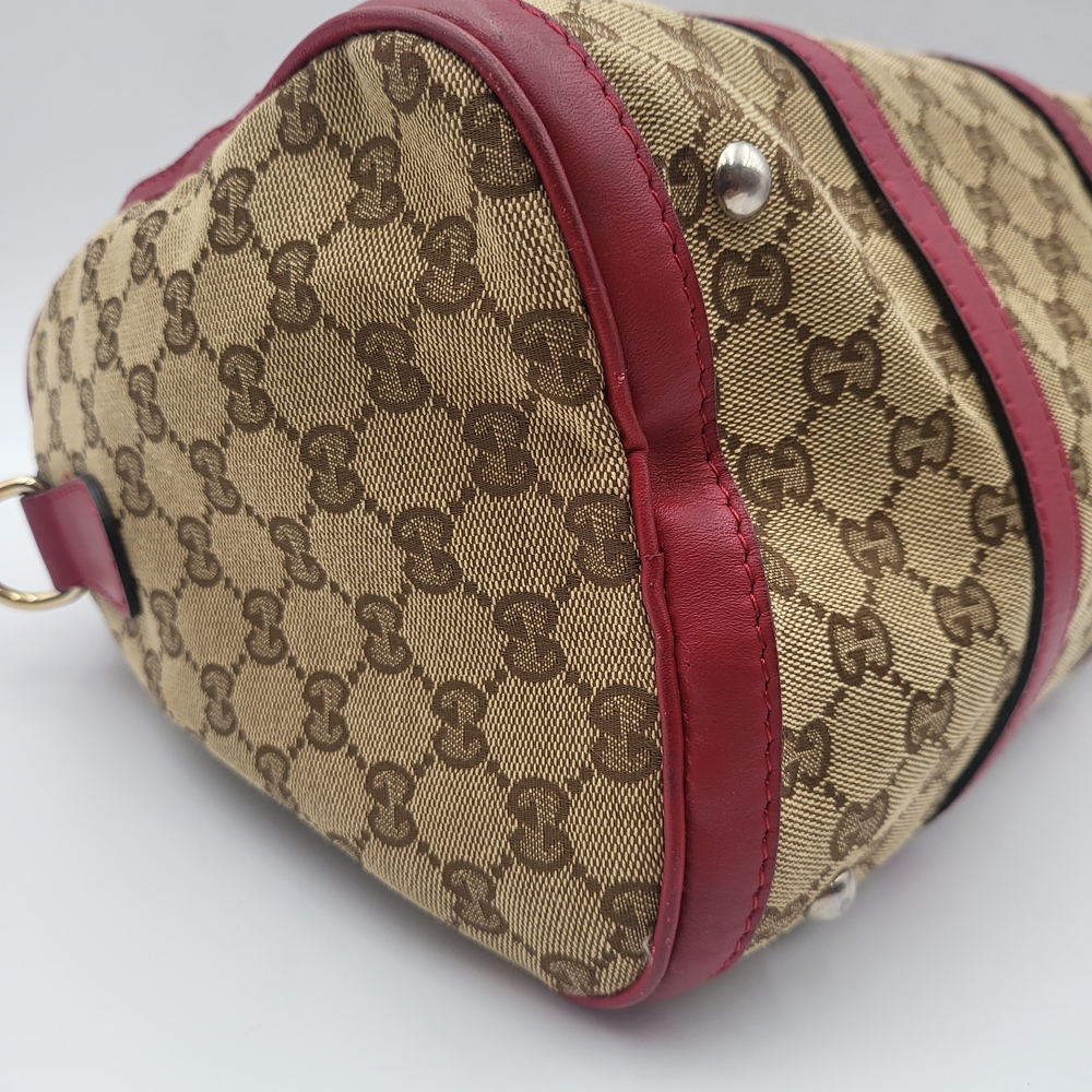 GUCCI Classic Monogram Canvas Joy Boston 30 Red, Authentic.. - Picture 16 of 16